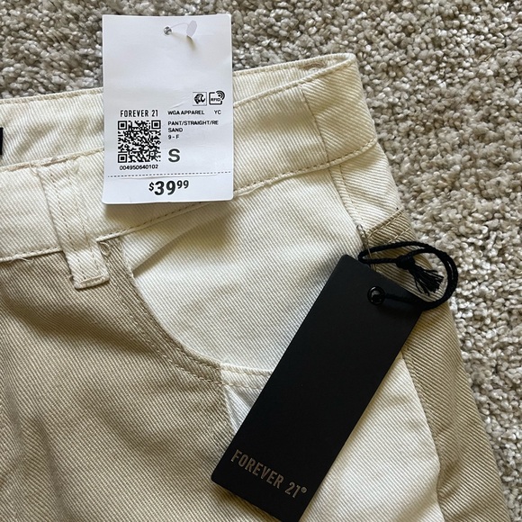 NWT Forever 21 Women's Size Small Tan White Colorblock Pants Boho Western - Picture 4 of 9